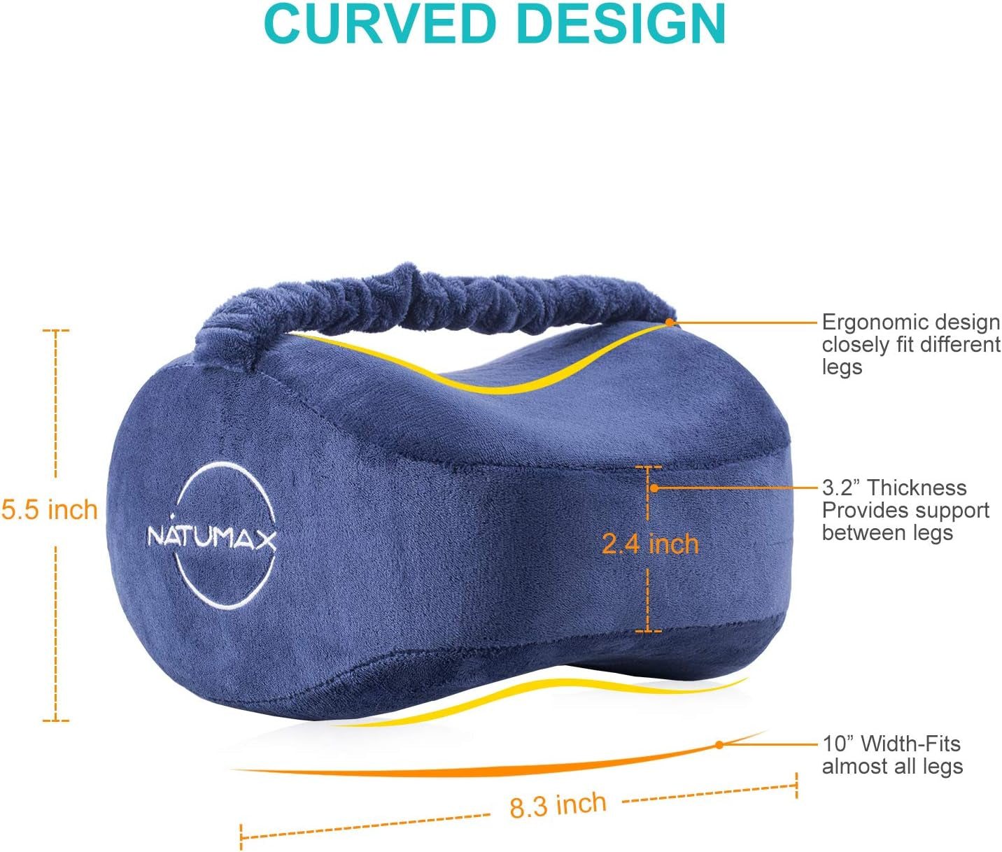 Knee Pillow for Side Sleepers - Sciatica Pain Relief - Back Pain, Leg Pain, Pregnancy, Hip and Joint Pain Memory Foam Leg Pillow (Pillow+Sleep Mask and Ear Plugs)
