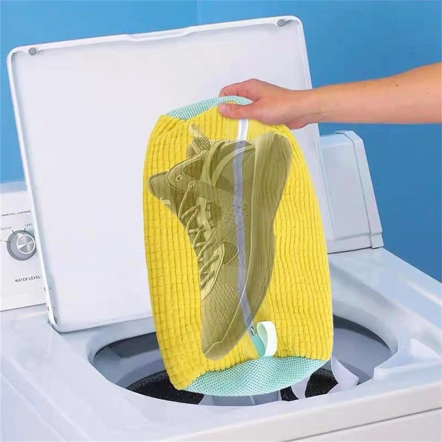 Protective Shoe Laundry Bag-Cotton Washing & Drying Bag with Zipper (1/2Pack)