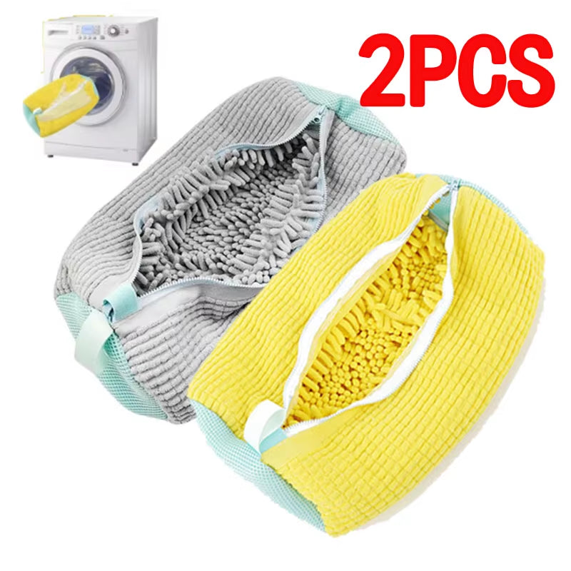 Protective Shoe Laundry Bag-Cotton Washing & Drying Bag with Zipper (1/2Pack)