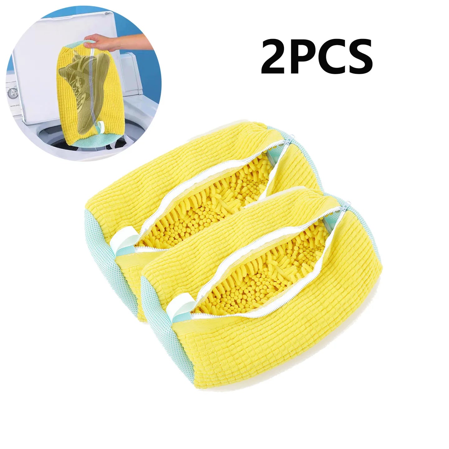 Protective Shoe Laundry Bag-Cotton Washing & Drying Bag with Zipper (1/2Pack)