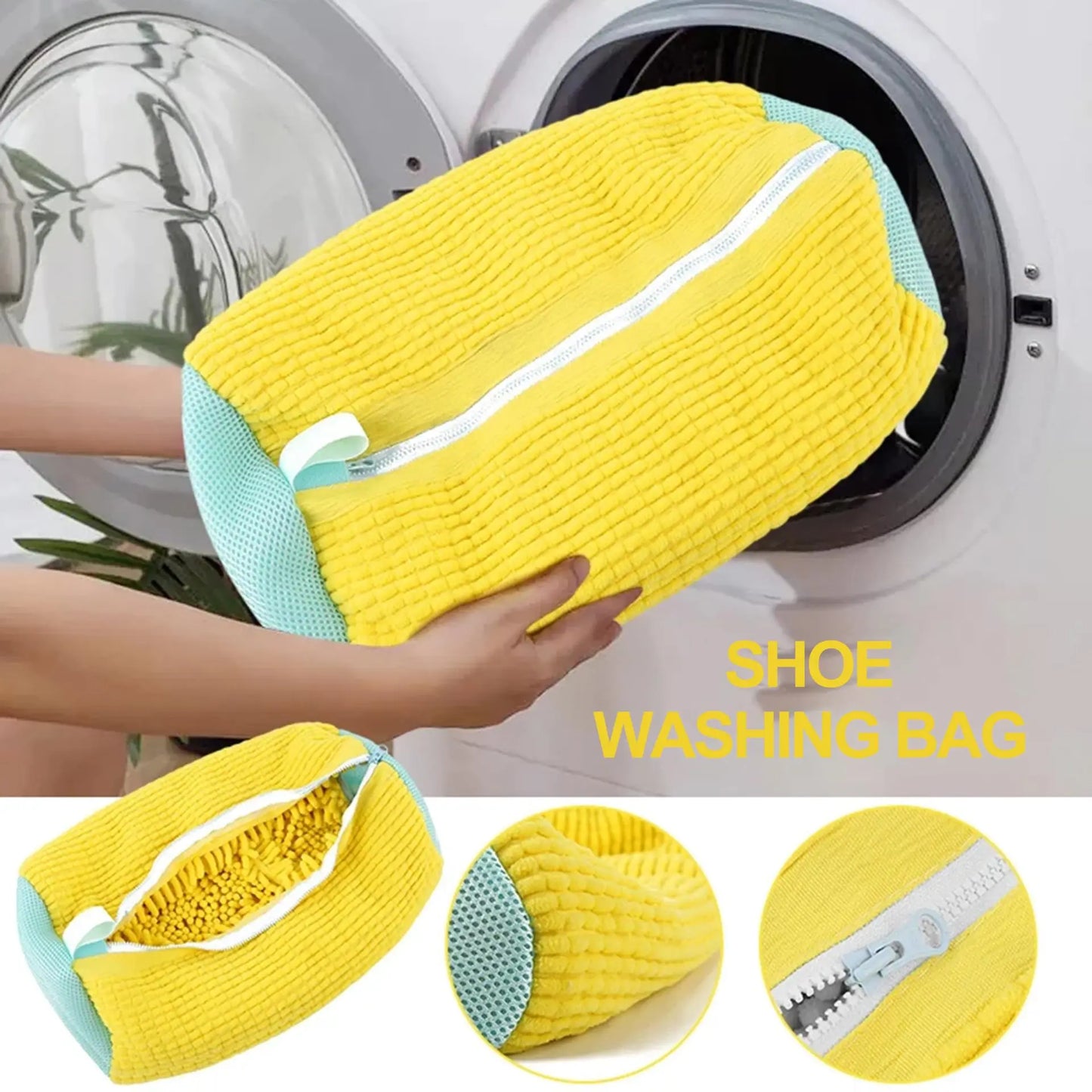 Protective Shoe Laundry Bag-Cotton Washing & Drying Bag with Zipper (1/2Pack)