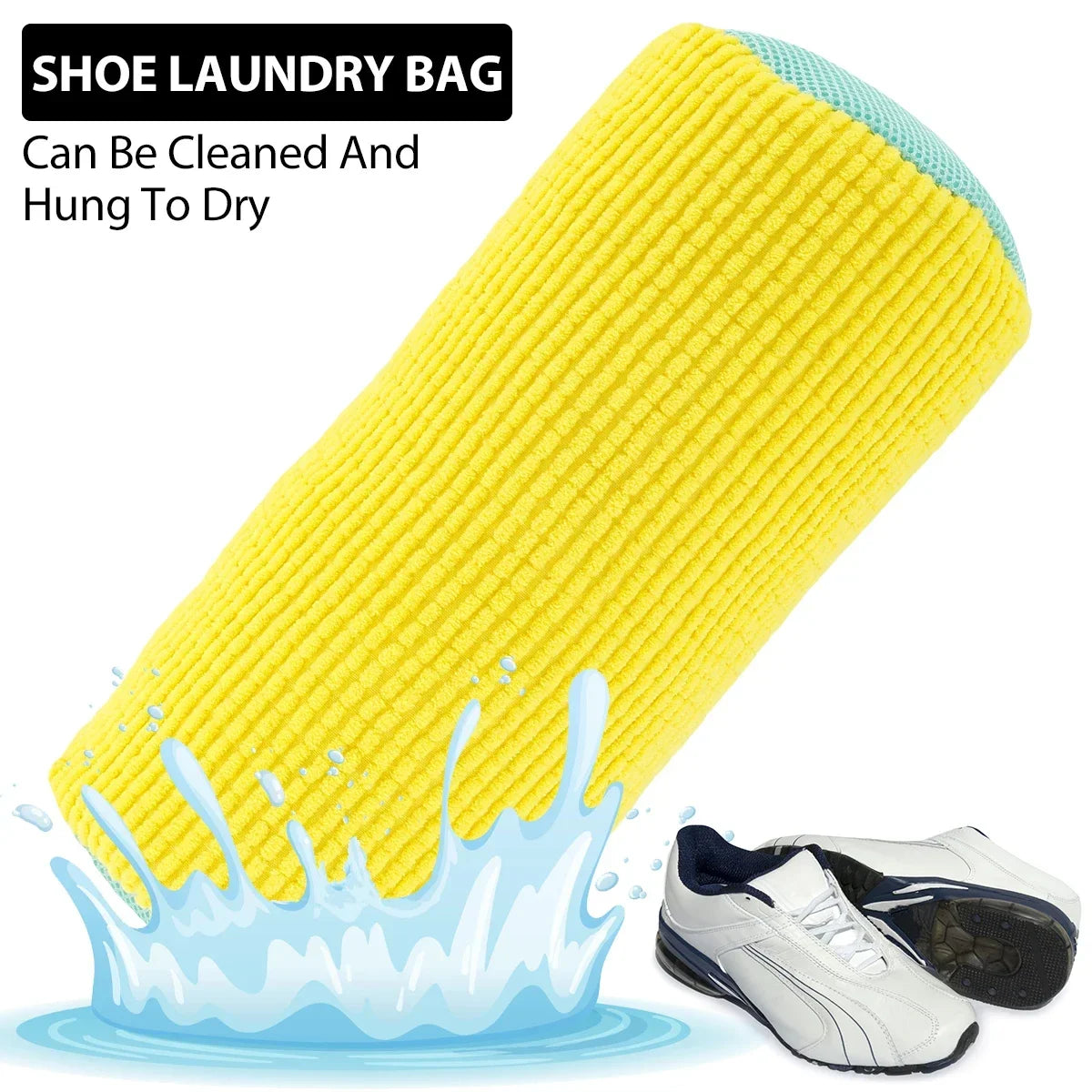 Protective Shoe Laundry Bag-Cotton Washing & Drying Bag with Zipper (1/2Pack)
