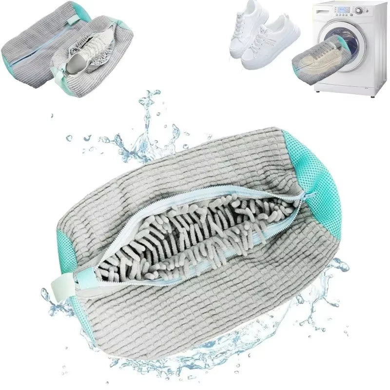 Protective Shoe Laundry Bag-Cotton Washing & Drying Bag with Zipper (1/2Pack)