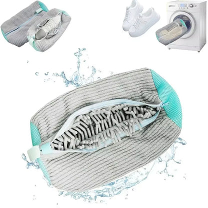Protective Shoe Laundry Bag-Cotton Washing & Drying Bag with Zipper (1/2Pack)