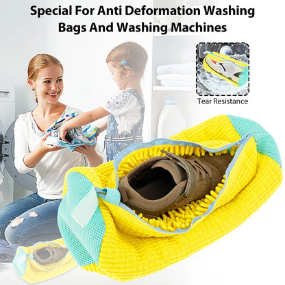 Protective Shoe Laundry Bag-Cotton Washing & Drying Bag with Zipper (1/2Pack)