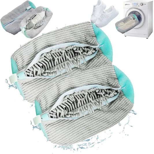 Protective Shoe Laundry Bag-Cotton Washing & Drying Bag with Zipper (1/2Pack)